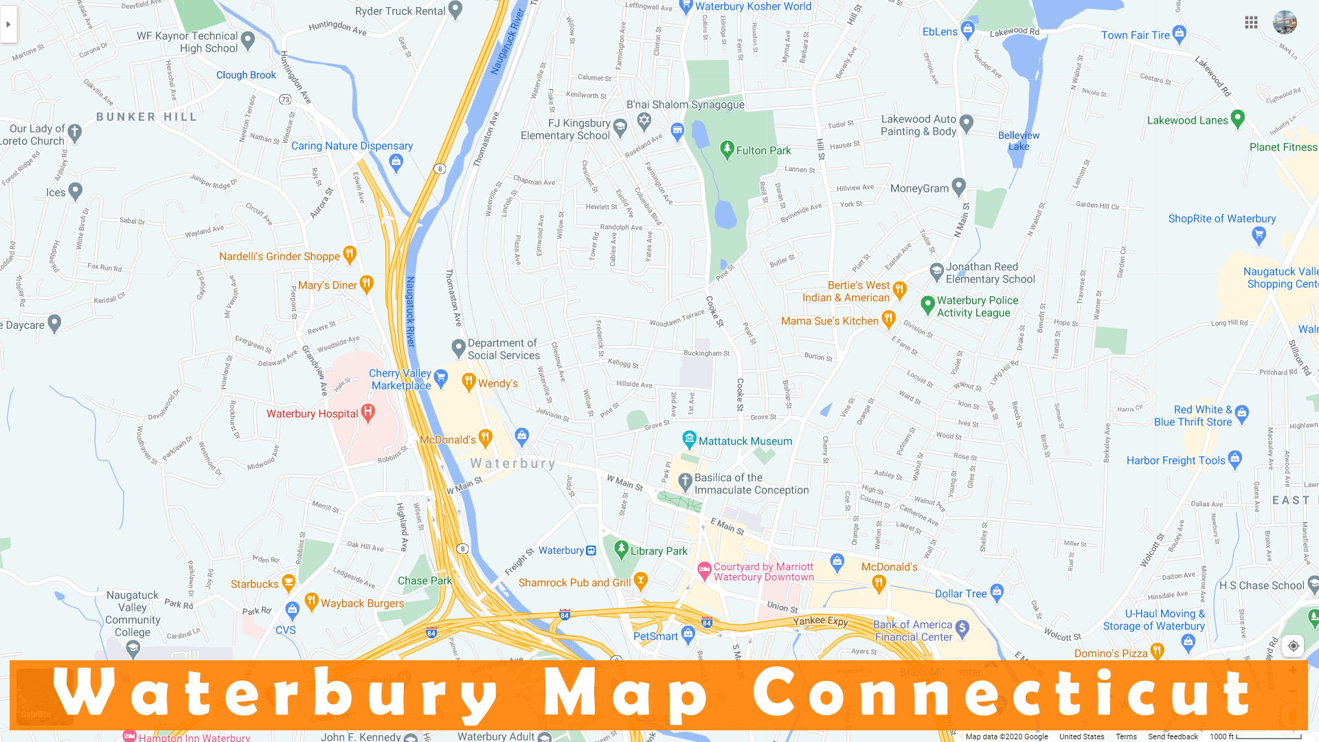 Waterbury map